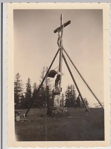 (F24688) Orig. Foto Bildstock Gipfelkreuz auf dem Zinnkopf 1938