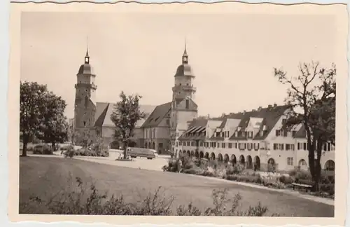 (F24647) Orig. Foto Freudenstadt, Blick zur Kirche 1950er