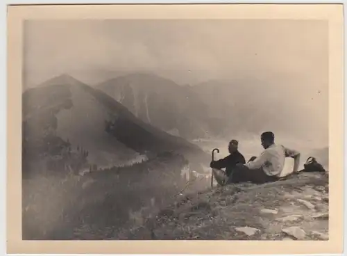 (F24622) Orig. Foto Bergwandern, Blick zur Brecherspitz 1952