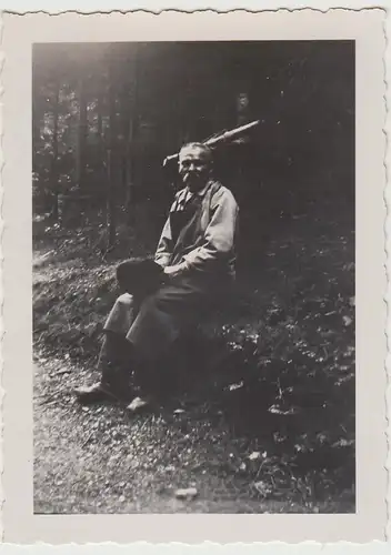 (F24433) Orig. Foto Anselm Bloß, Holzsammler in Bad Blankenburg 1936