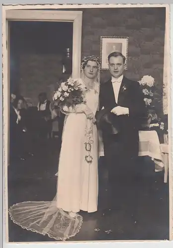 (F24355) Orig. Foto Hochzeitspaar Gerda Schulz a. Berlin u. Albert 1930er