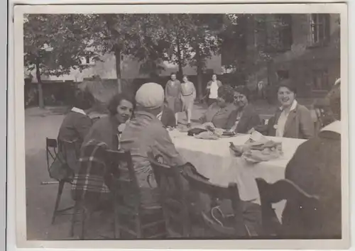 (F24320) Orig. Foto Jugendherberge Landsberg, an der Frühstückstafel 1930