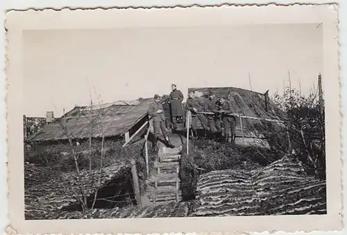 (F2415) Orig. Foto 2.WK, Bunker-Anlage, Gefechtsstand, getarnt, 1940er