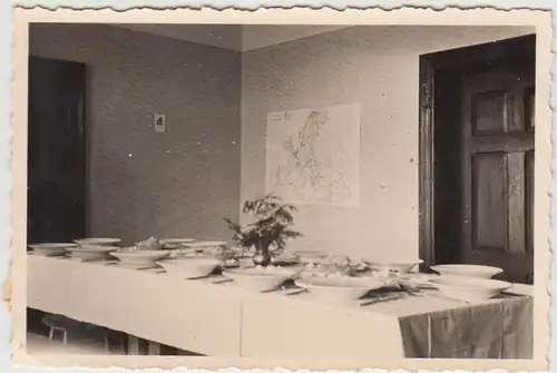(F24082) Orig. Foto Mittagstafel in einem R.A.D.-Lager 1930er