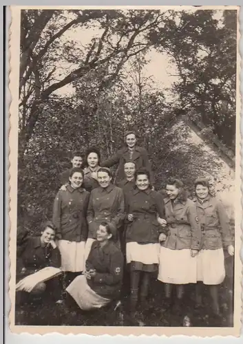 (F24066) Orig. Foto Frauen vom R.A.D.-Lager Garstedt im Freien 1930er