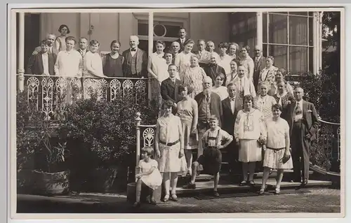 (F24000) Orig. Foto Bad Münster am Stein, Personen vor Erholungsheim 1929