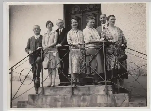 (F23991) Orig. Foto Hallthurm, Personen auf einer Treppe 1928