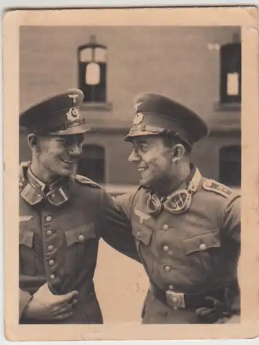 (F23688) Orig. Foto deutsche Soldaten mit Brillen, Kraftfahrer 1930er