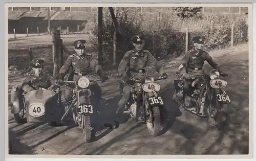 (F23645) Orig. Foto deutsche Soldaten auf Renn-Motorrädern 1930er