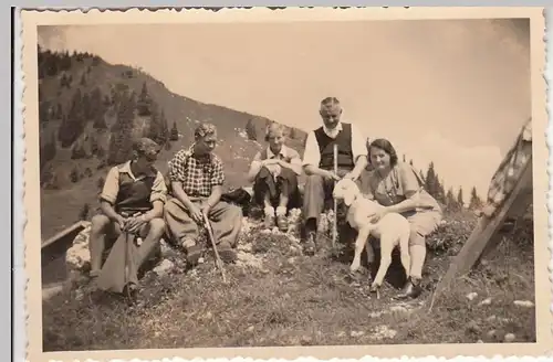 (F23587) Orig. Foto Oberammergau, Personen auf dem Pürschling 1938
