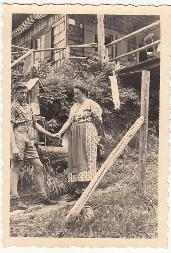 (F23586) Orig. Foto Oberammergau, Personen auf der Romanshöhe 1938