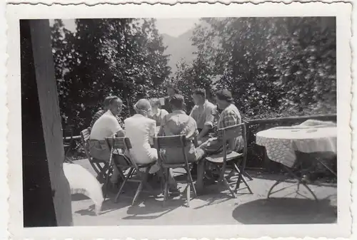 (F23585) Orig. Foto Oberammergau, Café, Freisitz auf der Kolbenalm 1938