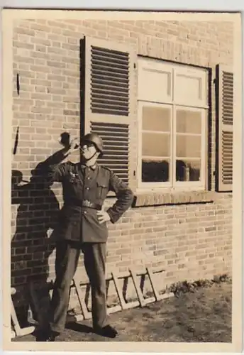 (F2355) Orig. Foto 2.WK, Soldat mit Trompete, 1940