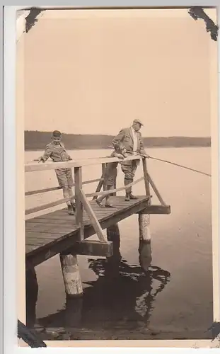 (F23538) Orig. Foto Tornow (Neuruppin), Angler am See 1934