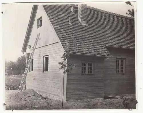 (F23493) Orig. Foto Glienicke / Nordbahn, neu gebautes Landhaus Rasteck 1932