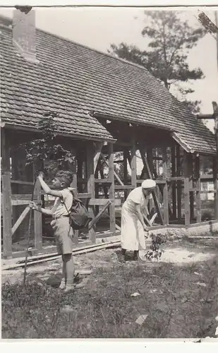 (F23492) Orig. Foto Glienicke / Nordbahn, Bau d. Landhaus Rasteck 1932