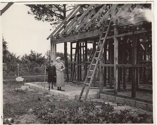 (F23488) Orig. Foto Glienicke / Nordbahn, Bau d. Landhaus Rasteck 1932