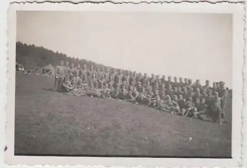 (F2348) Orig. Foto 2.WK Zeltlager bei Osnabrück, Gruppenfoto, 1940