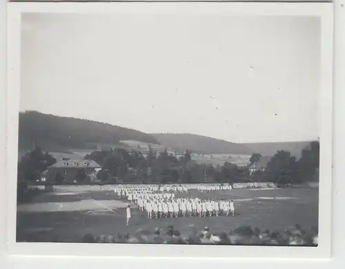 (F23326) Org. Mini-Foto Bezirksturnfest Würbenthal 4.7.1937, Turner a.Sportplatz