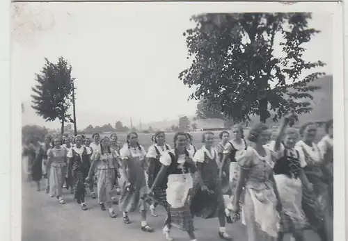 (F23321) Orig. Mini-Foto Bezirksturnfest Würbenthal 4.7.1937, Festumzug