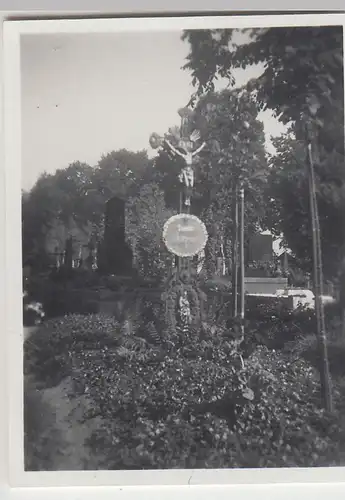 (F23286) Orig. Mini-Foto Leipnik, Lipník nad Be?vou, Bildstock Friedhof 1936