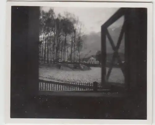(F23214) Orig. Mini-Foto Blick aus dem Fenster, Wohnung i. Würbenthal 1935