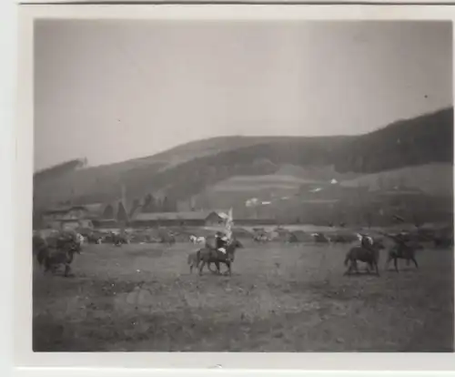 (F23199) Orig. Mini-Foto Saatreiten in Würbenthal, Tradition Ostersonntag 1935