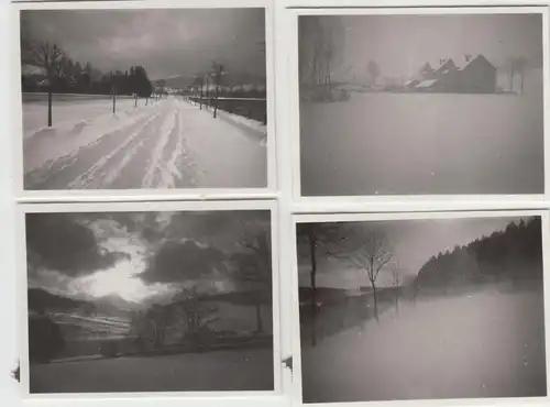 (F23177) 4x Orig. Mini-Foto Winter in Würbenthal, Vrbno pod Prad?dem 1935