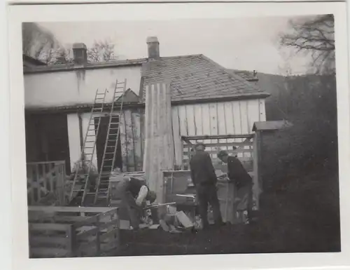 (F23117) Orig. Mini-Foto Würbenthal, Umbau an einem Wohnhaus 1933