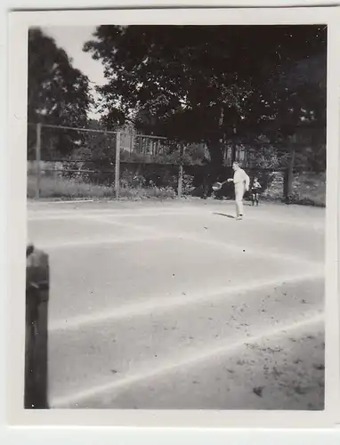 (F23110) Orig. Mini-Foto Tennisspieler a. Platz i. Würbenthal 1933