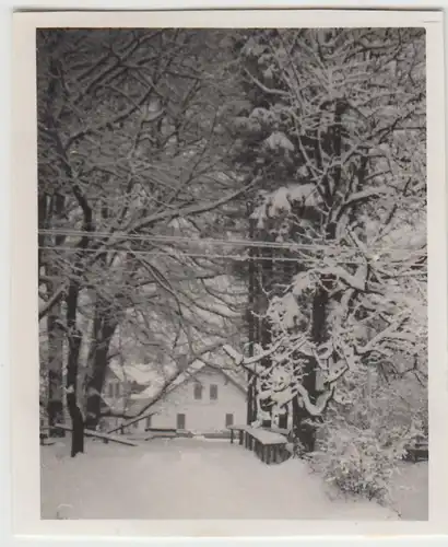 (F23045) Orig. Mini-Foto Winter in Würbenthal, Vrbno pod Prad?dem 1932