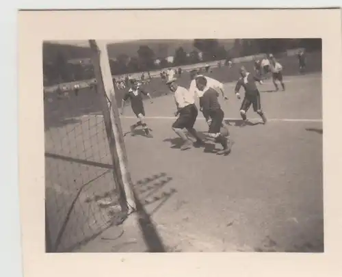 (F22884) Orig. Mini-Foto Würbenthal, Fußballspiel, am Tor 1932