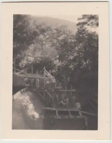 (F22847) Orig. Mini-Foto Würbenthal, Bauarbeiten am Wehr 1932