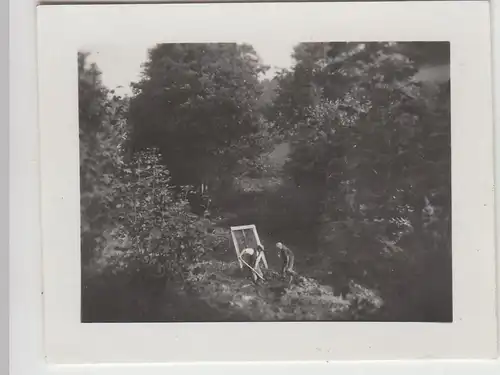 (F22846) Orig. Mini-Foto Würbenthal, Bauarbeiten am Wehr 1932