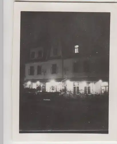 (F22834) Orig. Mini-Foto Würbenthal, großes Wohnhaus bei Nacht 1932