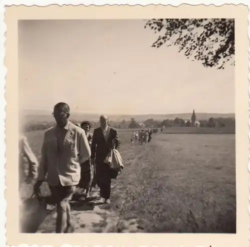 (F22800) Orig. Foto Betriebs-Wanderung zum Rotstein bei Görlitz 1957