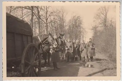 (F22679) Orig. Foto deutsche Soldaten unterwegs mit Pferden, Belgien 1940