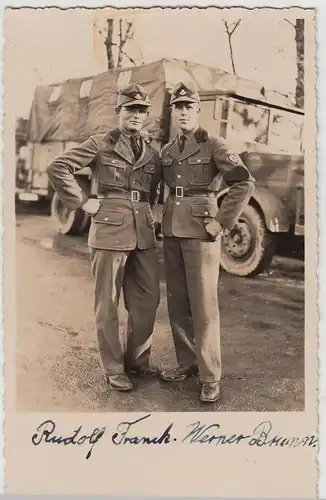 (F22573) Orig. Foto R.A.D.-Abt. 2/76 Garding 1936/37, Soldaten vor Lkw-Kolonne