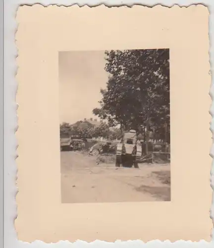 (F22257) Orig. Foto französischer Tank in Nantes 1940
