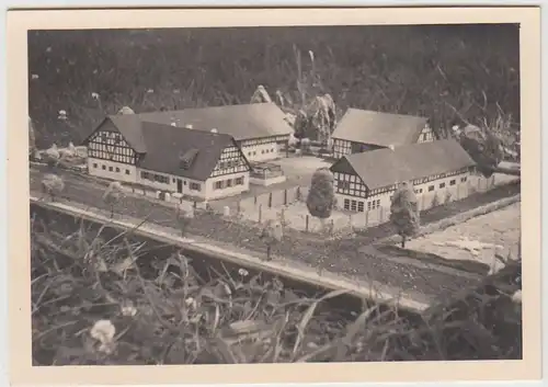 (F22005) Orig. Foto Modell eines 18ha-Bauernhofes, Studentenarbeit 1950er