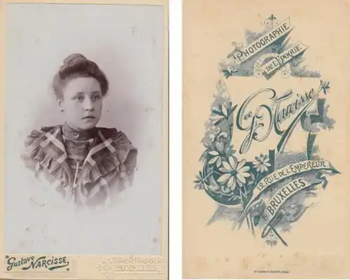 (F22) Original Foto um 1900 junge Frau (Kabinettfoto)