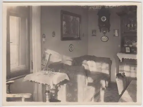 (F21832) Orig. Foto Wohnung Einrichtung i. Straubing 1920er, Wohnzimmer