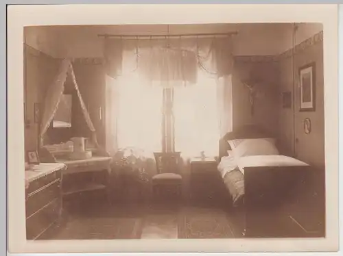(F21830) Orig. Foto Wohnung Einrichtung i. Straubing 1920er, Schlafzimmer I