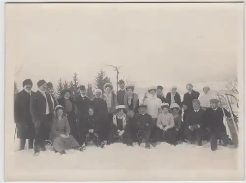 (F21795) Orig. Foto Rodel-Ausfahrt v. Tennis Club Ansbach 1910er