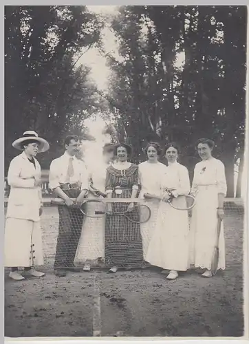 (F21794) Orig. Foto Tennis Spieler am Netz in Ansbach 1910er