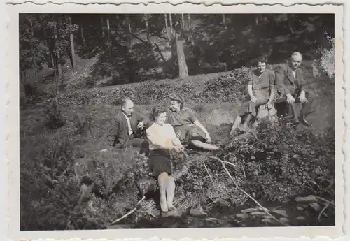 (F21746) Orig. Foto Personen im Freien, Wanderung im Harz 1948