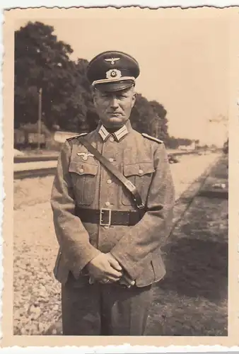 (F21414) Orig. Foto deutscher Soldat an Bahnschienen 1938