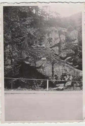(F21237) Orig. Foto Felsen m. Schild >Teufelsküche< Teufel als Wandbild 1930er