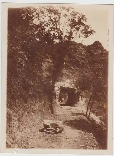 (F21143) Orig. Foto kleiner Tunnel, Wegdurchbruch 1910er