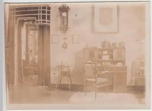 (F21111) Orig. Foto Wohnungseinrichtung 1910, Arbeitstisch